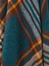 Load image into Gallery viewer, St Ives Check Pure New Wool Throw - Teal