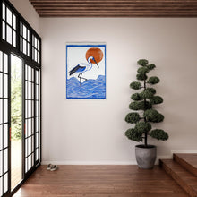 Load image into Gallery viewer, Minimalist Crane Wall Art Poster with Hanger - Japanese Ocean Prints - Modern Home Decor