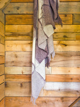 Load image into Gallery viewer, Block Check Pure New Wool Throw - Brown/Beige/Cream