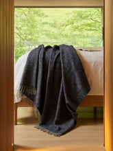Load image into Gallery viewer, Honeycomb XL Pure New Wool Throw - Navy/Grey