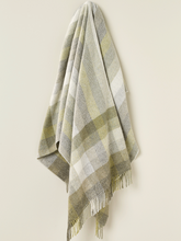 Load image into Gallery viewer, Woodale Pure New Wool Shetland Throw - Olive