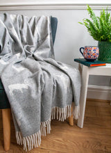 Load image into Gallery viewer, Stag Merino Lambswool Throw - Grey
