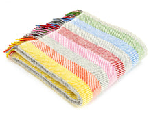 Load image into Gallery viewer, Stripe Pure New Wool Throw - Rainbow Grey