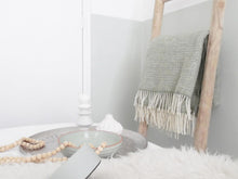 Load image into Gallery viewer, Illusion Pure New Wool Throw - Sage Green/Grey