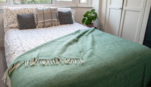 Load image into Gallery viewer, Herringbone Pure New Wool Throw - Sea Green