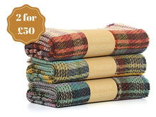 Load image into Gallery viewer, Small Checked Random Recycled Wool Blanket