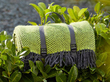 Load image into Gallery viewer, Herringbone Waterproof Polo Picnic Blanket - Zest/Grey