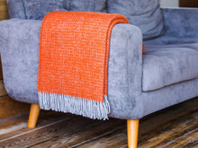 Load image into Gallery viewer, Illusion Pure New Wool Throw - Pumpkin