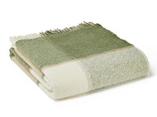 Load image into Gallery viewer, Block Check Pure New Wool Throw - Olive