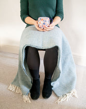 Load image into Gallery viewer, Honeycomb Pure New Wool Throw - Petrol Blue