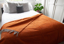 Load image into Gallery viewer, Illusion Pure New Wool Throw - Pumpkin