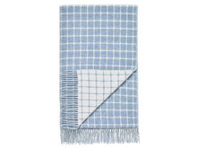 Load image into Gallery viewer, Athens Check Merino Lambswool Throw - Aqua