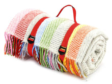 Load image into Gallery viewer, Stripe Herringbone Waterproof Polo Picnic Blanket - Rainbow Grey