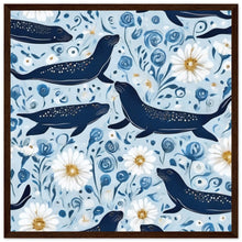 Load image into Gallery viewer, Whimsical Seal and Daisy Framed Wall Art – Coastal Nature Print, Ready to Hang