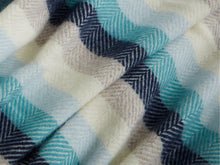 Load image into Gallery viewer, Stripe Pure New Wool Throw - Seashore