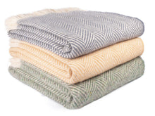 Load image into Gallery viewer, Chevron Recycled Wool Throw - Assorted Colours