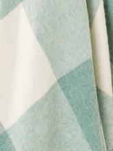 Load image into Gallery viewer, Pastel Block Check Merino Lambswool Throw - Eucalyptus