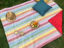 Load image into Gallery viewer, Stripe Waterproof Eventer Picnic Blanket - Rainbow