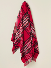 Load image into Gallery viewer, St Ives Check Pure New Wool Throw - Red
