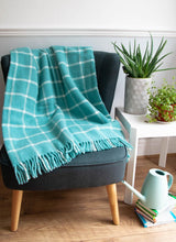Load image into Gallery viewer, Windowpane Pure New Wool Throw - Spearmint