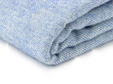 Load image into Gallery viewer, Herringbone Pure New Wool Blanket - Blue