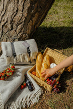 Load image into Gallery viewer, Herringbone Waterproof Polo Picnic Blanket - Silver Grey