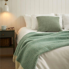 Load image into Gallery viewer, Waffle XL Pure New Wool Throw - Sea Green