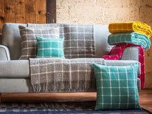 Load image into Gallery viewer, Windowpane Pure New Wool Throw - Grey