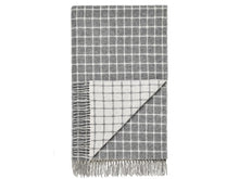 Load image into Gallery viewer, Athens Check Merino Lambswool Throw - Grey