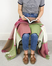 Load image into Gallery viewer, Block Check Pure New Wool Throw - Apple/Raspberry