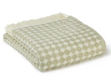 Load image into Gallery viewer, Jacquard Spot Pure New Wool Throw - Sage