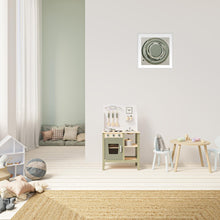 Load image into Gallery viewer, Sage Green Circular Abstract Framed Poster – Minimalist Geometric Wall Art