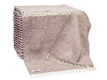 Load image into Gallery viewer, Herringbone Natural Undyed Pure Wool Throw - Pale Grey