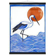 Load image into Gallery viewer, Minimalist Crane Wall Art Poster with Hanger - Japanese Ocean Prints - Modern Home Decor