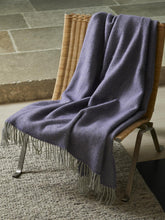 Load image into Gallery viewer, Herringbone Pure New Wool Throw - Lavender/Silver