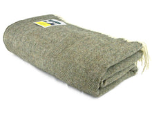 Load image into Gallery viewer, Herringbone Pure New Wool Blanket - Green