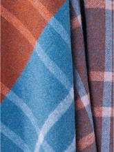 Load image into Gallery viewer, Stormness Check Pure New Wool Throw - Brick/Navy