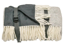 Load image into Gallery viewer, Herringbone Waterproof Polo Picnic Blanket - Silver Grey