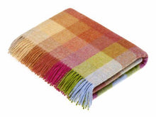 Load image into Gallery viewer, Harlequin Check Pure New Wool Throw - Sunshine