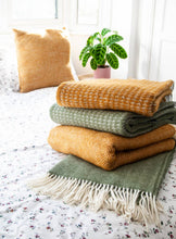 Load image into Gallery viewer, Herringbone Pure New Wool Throw - Olive