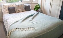 Load image into Gallery viewer, Herringbone Pure New Wool Throw - Duck Egg