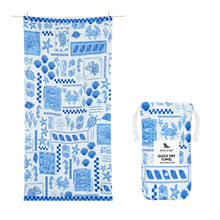 Load image into Gallery viewer, Dock & Bay XL quick-dry beach towel in Grecian Shores print