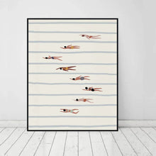 Load image into Gallery viewer, Minimal Swimmers Art Print – Nordic Minimalist Unframed Poster