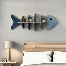Load image into Gallery viewer, Mediterranean Fishbone Wall Shelf – 3D Wooden Wall Decor & Storage (Flat, Pointed or Vertical)