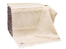 Load image into Gallery viewer, Herringbone Natural Undyed Pure Wool Throw - Ecru