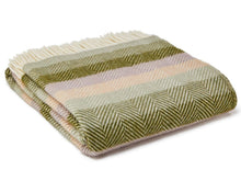 Load image into Gallery viewer, Stripe Pure New Wool Throw - Botanical
