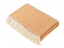 Load image into Gallery viewer, Herringbone Merino Lambswool Throw - Saffron