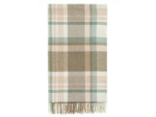 Load image into Gallery viewer, Portree Check Merino Lambswool Throw - Natural/Rose