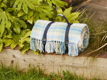 Load image into Gallery viewer, Cottage Check Waterproof Polo Picnic Blanket - Blue