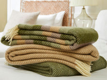 Load image into Gallery viewer, Stripe Pure New Wool Throw - Botanical
